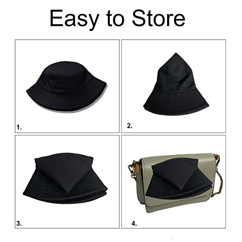 NPJY Bucket Hat for Women Men Cotton Summer Packable Sun Beach Fishing Hats Travel Cap - color: Pink