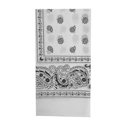 Vamqor 100% Cotton 10 Pack Fine Bandanas - color: White