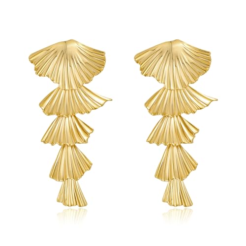 Gold/Silver Shell Dangle Earrings for Women Seashell Drop Dangle Earrings Ocean Beach Earrings Summer Jewelry - color: Big Shell