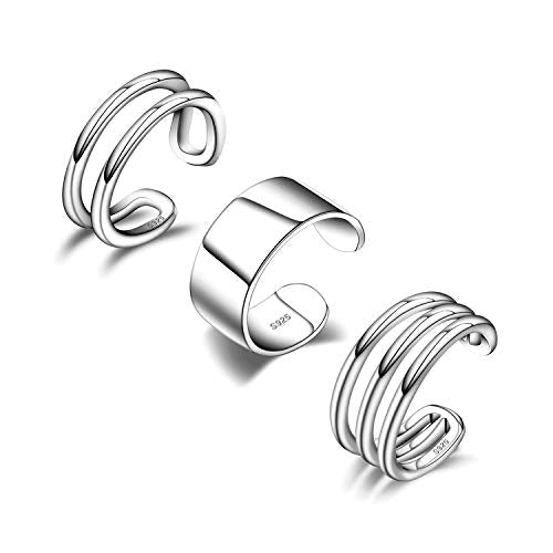 CHIC & ARTSY 925 Sterling Silver Ear Cuffs for Women, Non Piercing Clip On Cartilage Cuffs, Adjustable Fake Conch & Helix Earrings, Gold Plated & Oxidized Various Styles - color: ear cuff #1