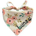 Floral Pink Embroidered Bandana, Medium - size: Medium