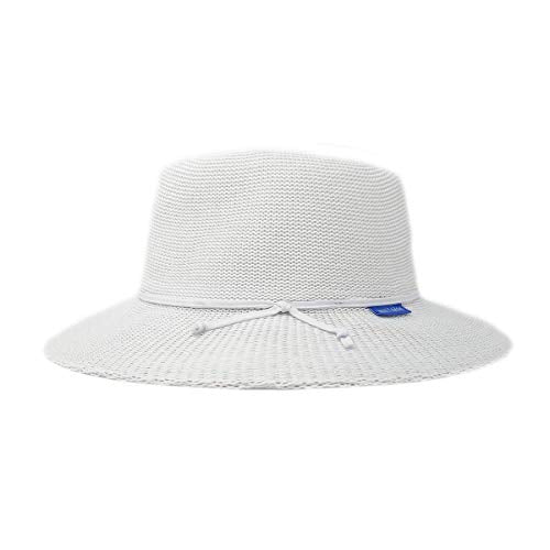 Wallaroo Hat Company Women's Victoria Fedora – UPF 50+ UV Protection, Wide Brim, Packable & Adjustable Sun Hat - color: White, size: Medium