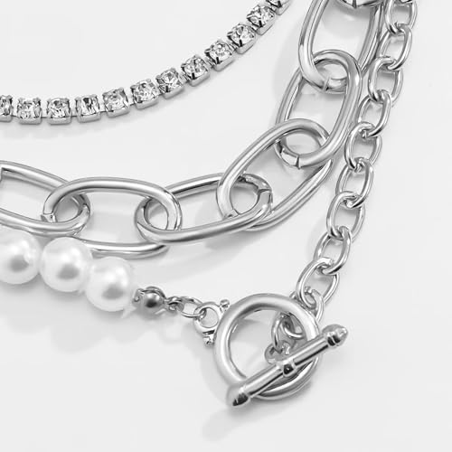 Gold Stack Necklace Chunky Necklaces for Women Trendy Coin Pendant Long Necklaces Western Jewelry for Women Cowgirl Cowboy Chic Country Outfit Boho Accessories Birthday Jewelry Gifts - color: J1:silver boho necklaces