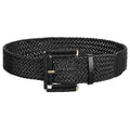 JASGOOD Women Wide Woven Belt for Dresses Rattan Waist Belt Braided Boho Belt with Square Buckle - color: Black, size: Fit Waist Size 28-32inch