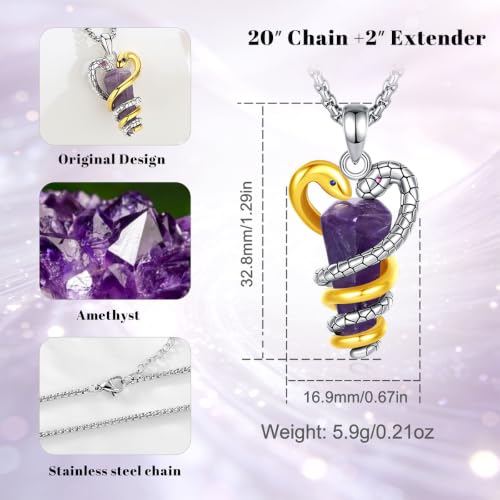 INFUSEU Mystical Hecate Triple Moon Goddess Necklaces, Divine Feminine Protection Gifts - style: Snake