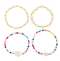 XAM 4pcs Bohemian Beach Charm Bracelet Set - Starfish & Shell Summer Jewelry for Vacation - color: A