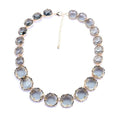 925 Sterling Silver Bib Necklace Transparent Polygon Resin Choker, Indian Ethnic Large Collar Big Bib Necklace, Black Chunky Rhinestone For Women Mrs Jewelry, Emerald Statement Colorful Beaded - color: bib necklace gray