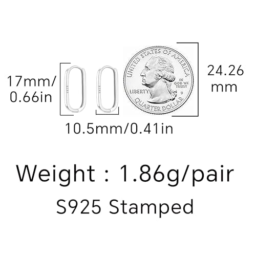 Reffeer 925 Sterling Silver U Hoop Earrings for Women Teens Minimalist Square Hoop Earrings U Huggie Earrings - color: A-Silver