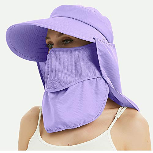 Wide Brim Sun Hat – Multifunctional UPF 50 Protection Bucket Fishing Hat Cap - color: Purple