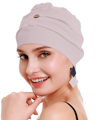 osvyo Cotton Chemo Turbans for Women Cancer Hairloss hat - Cotton Lightweight Headwear Sealed Packaging - color: Cotton Crepe Pink