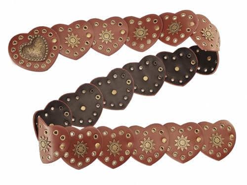 XuoAz Women Wide-Disc-Western-Belt Chunky-Cowgirl Cowboy Belt Concho Country Leather Belt for Dress