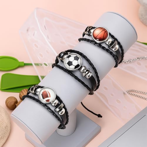 Adjustable Leather Bracelets, Leather Wrap Bracelets Leathers Cuff Bracelet Leathers Wristband for Women for DIY Craft Jewelry Making - style: Sport Theme