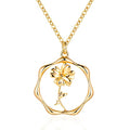 Gold Necklace for Women Birth Flower Necklaces 18K Gold Plated Custom Birth Month Floral Necklaces Birthday Gifts for Women - style: Gold-08-Poppy