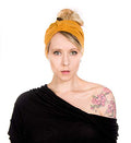 Twist Headband Extra Wide Scrunch Turban (Mustard Yellow) - color: Mustard Yellow