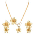 WCRAZYE Gold Flower Earrings Necklace Set for Women Boho Summer Daisy Floral Statement Earrings Brides Wedding Guest Dresses Jewelry - color: Gold