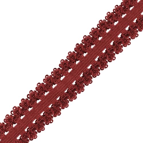 Mandala Crafts Burgundy Stretch Lace Soft Elastic Trim Roll - 55 Yards 1 Inch Wide Stretchy Frilly Picot Ribbon for Sewing Lingerie, Headbands, Underwear, and Crafts - color: Burgundy