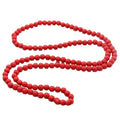 Punk Cool Colorful 8mm Wood Beads Chunky Strand Chunky Necklace Natural Wooden Chain Unisex Hip Hop Handmade African Statement Retro Bohemian Jewelry for Women Men - color: red