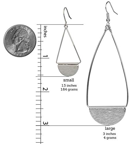 SPUNKYsoul Shield Paddle Earring Lightweight Statement Earrings | SPUNKYsoul Collection - style: Small Silver