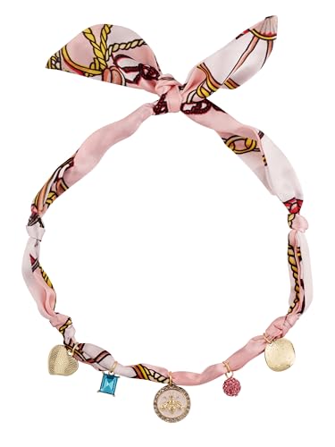 MINACHI Red Boho Charm Choker Necklace, Silk Cloth Band with Dangling Charms, Retro Festival Jewelry For Women - style: Bohemian