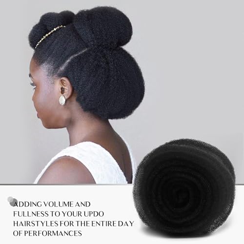 YGQQOY Hair Filler and Hairpins for Updo, Hair Sponge for Updo, Hair Padding,Hair Donuts for Updos, Volume Hair Bumps it Tool, Black - color: Black