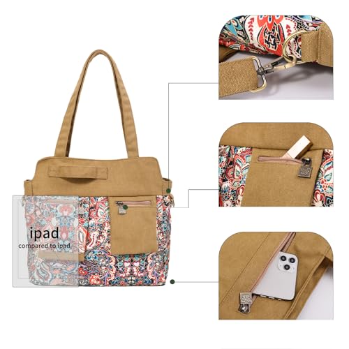 Black Butterfly Boho Canvas Tote Bag for Women, Large Printed 2-in-1 Shoulder & Crossbody Casual Purse for Daily Commute - color: Red