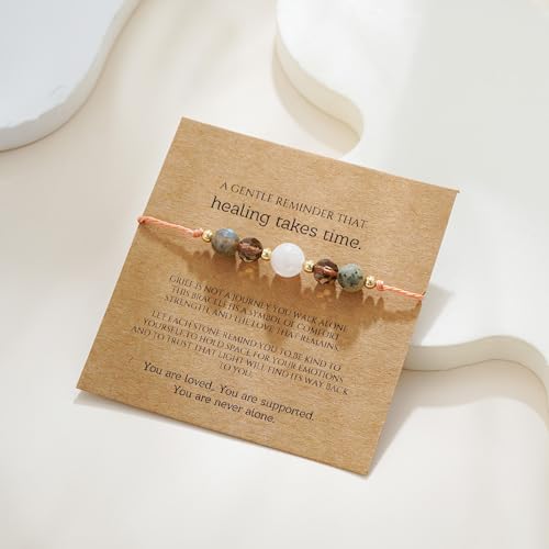 Empath Anxiety Calming Protection Bracelets Gifts for Her, Natural Healing Natural Stone Beaded Bracelet Healing Bracelets Jewelry for Women - color: Healing Takes Time