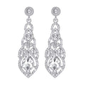 Women's Alloy Teardrop Crystal Chandelier Dangle Earrings - color: A-clear