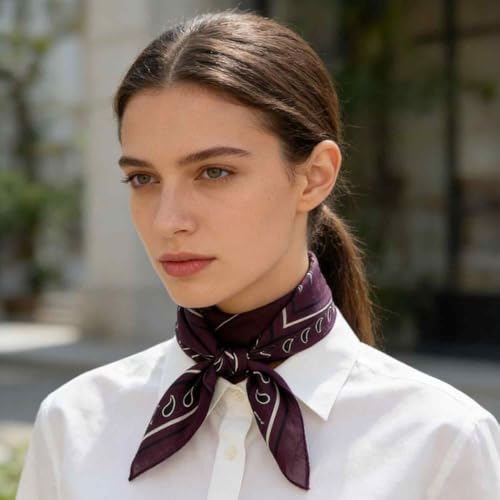 21 x 21 Inch Cotton Bandana for Women and Men,Soft Breathable Head Scarf, Multi-purpose Headband, Hair Scarf - color: Waistband Frame Burgundy-un09