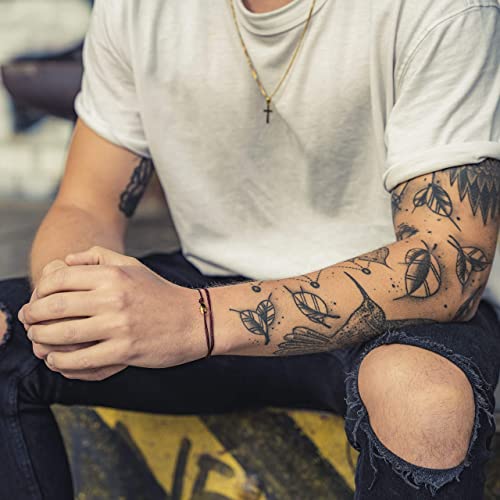 Made by Nami Nautical Rope Bracelet for Men Waterproof & Adjustable Wrap String Bracelets with Snap Hook Gift for Him - color: Ruby Red Gold