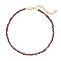 Bemoly Faceted Anklet for Women Gemstone Beads Anklet with Sparkling CZ Tail Charm - 22cm + 5cm Adjustable 14K Gold Plated Foot Chain - October Birthstone Jewelry Gift for Her, Summer Beach Vacation - color: Anklet-Red garnet