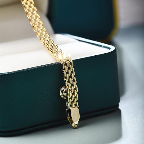 5mm Mesh Link Chain Bracelets for Women 14K Gold Bracelets Dainty Link Bracelet 6.5-8 Inches Jewelry Gifts Sweat Proof and Fade Resistant Lifetime Quality - color: Mesh Link Chain-7