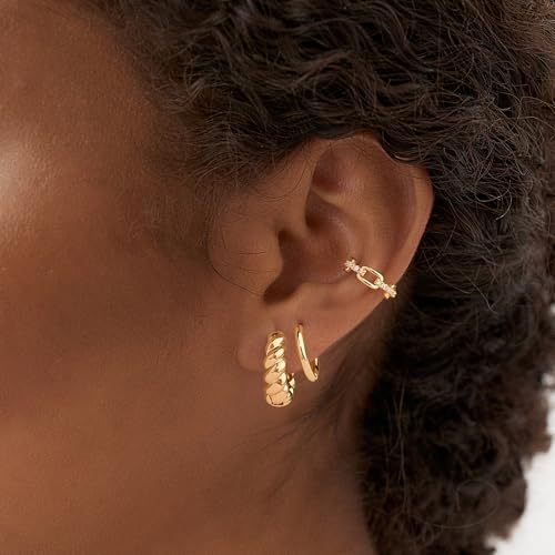MYEARS Women Earrings Gold Huggie Hoop 14K Small Simple Hypoallergenic Everyday Jewelry - style: Basic