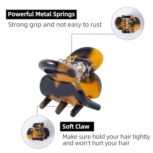 Cobahom 12Pcs 0.79 Inch Small Claw Clips Cute Hair Clips for Women, Mini Hair Clips for Hair Styling, Small Blone Tortoise Hair Clips for Thin Thick Hair, Deep Tortoiseshell & Shallow Tortoiseshell - color: Deep Tortoiseshell &Shallow Tortoiseshell