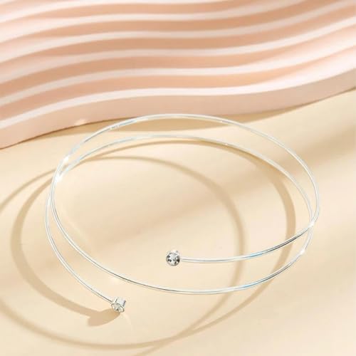 Long tiantian Gold Arm Cuff Upper for Women Bangle Bracelets Upper Arm Cuff Bracelet Trendy Armband Beach Jewelry Trendy Stuff Gifts - color: B8:silver Arm Cuff