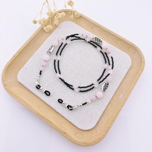 Damanse Beaded Glasses Chain,Eyeglass & Sunglass Strap For Women Stylish - color: Tree of Life Pink Crystal