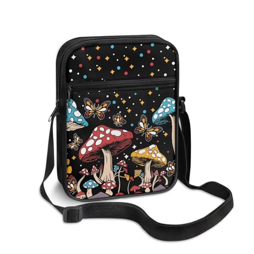 Womens Crossbody Bag Cell Phone Purse Wallet Small Shoulder Handbag for Workout Travel Gym - color: Cartoon Mushroom