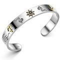 Kim Carrey S925 Sterling Silver Bracelet, Stacked Bracelets Open Bangle Cuff Design, Men's Gift Jewelry for My Man - style: Nautical style