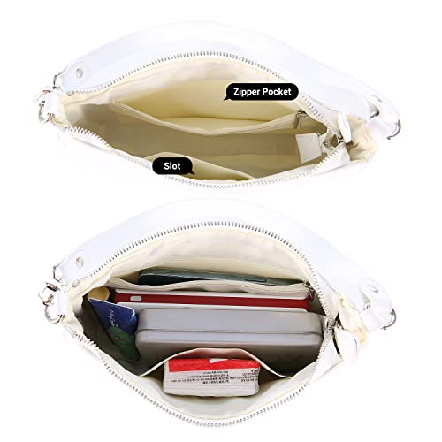 Loiral Small Purse for Women, Retro Classic Tote HandBag Shoulder Bags Clutch Purse - color: 1 White(mooth)