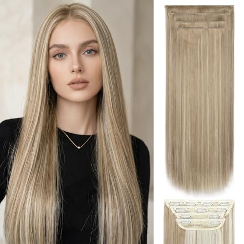 Hair Extensions Straight Clip in Hair Extensions Clip ins - Soft and Thick (20 Inches, 4Pcs, 16H613#) - color: 16H613#