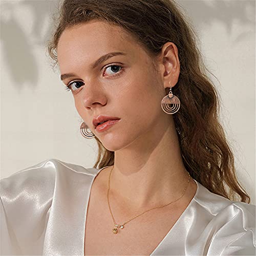 Handmade Unique Bohemian Tribal Hoop Spiral Earring Vintage Gold Silver Geometry Dangle Drop Earrings for Women - color: Brown