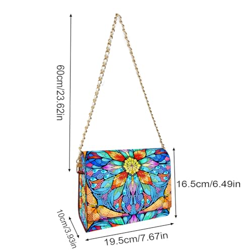 C'eitura DIY Mandala Diamond Art Painting Wooden Purse Kit with Chain, 5D Diamond Art Change Pouch, Handmade Craft for Women, Unique Gift Idea - color: SKB201