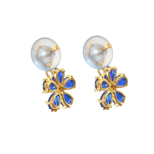 JewarHaat Indian Bollywood Necklace Set AD CZ Elegant Gold Plated Multi Stones Sparkling Crystals Choker with Earrings Fashion Jewellery for Women & Girls - color: Blue