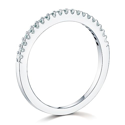 14k Yellow OR White Gold SOLID Wedding Engagement Ring and Wedding Band 2 Piece Set - color: White Gold
