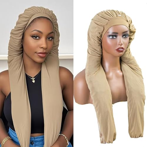 Bonnet for Braids, Braid Bonnets for Sleeping Women, Long Hair for Women, 2 in 1 Hair & Braids Protection - color: Skin