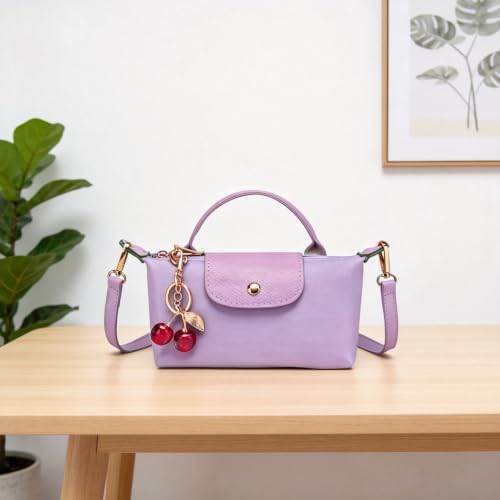 Dreubea Womens Chic Mini Bag Convertible Crossbody & Top-Handle Handbag for Everyday Elegance - color: Light Purple