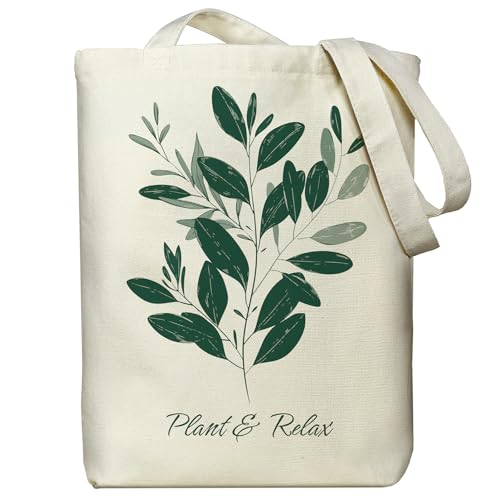 itgowisa Canvas Tote Bag for Women, Tote Bag with Zipper Inner Pocket, Zippered Canvas Bag for Shopping Work Grocery Everyday - style: Scandinavian Style