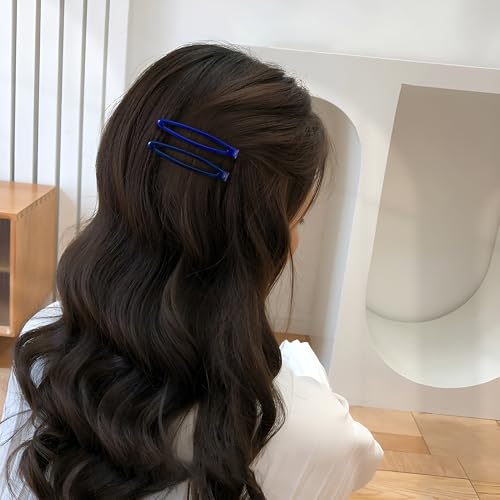 16 PCS Snap Hair Clips Metal Barrettes for Women Non Slip Barrettes for Thick and Thin Fine Hair,Bright Multiple Blue,2.36 x 0.43 Inches. - color: Bright Multiple Blue