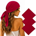 Junvena 27 Inch Extra Large Bandana 100% Cotton,Soft Thin Breathable Headband for Men Women, Solid & Paisley - color: Red 3 Pack