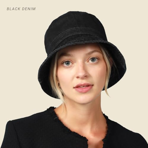 Hot Summer Bucket Hat - Trendy Cotton Sun Hat for Beach, Golf, Fishing - Fun Outdoor Vacation Boonie for Men and Women - color: Blue Jean