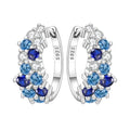 Earrings for Women 925 Sterling Silver Hoop Earring Colorful Cute Fashion Hoop Earrings Graduation Birthday Jewelry Gifts for Women - color: Blue Gradient Stone Earrings